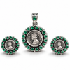 Emerald Queen Coin Pendent Set